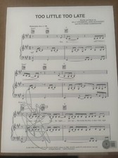Jojo Signed Too Little Too Late Sheet Music Beckett BH084567
