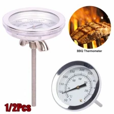 BBQ Grill Temperature Gauge Tool Smoker Pit Cooking Thermometer Stainless Steel