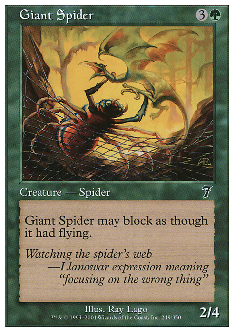 mtg all spider cards Magic the Gathering MTG Giant Spider (249) Seventh Edition LP
