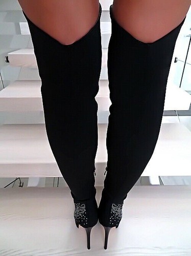Lavie Original Tacones Altos Sobre la Rodilla OTK Botas de Plataforma Negro 37 - Imagen 5 de 11