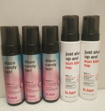 B.Tan Lot of 5 Tan Mousse Bottles- 3x Disco Candy Tan  2x Just Shut Up Sun Kiss
