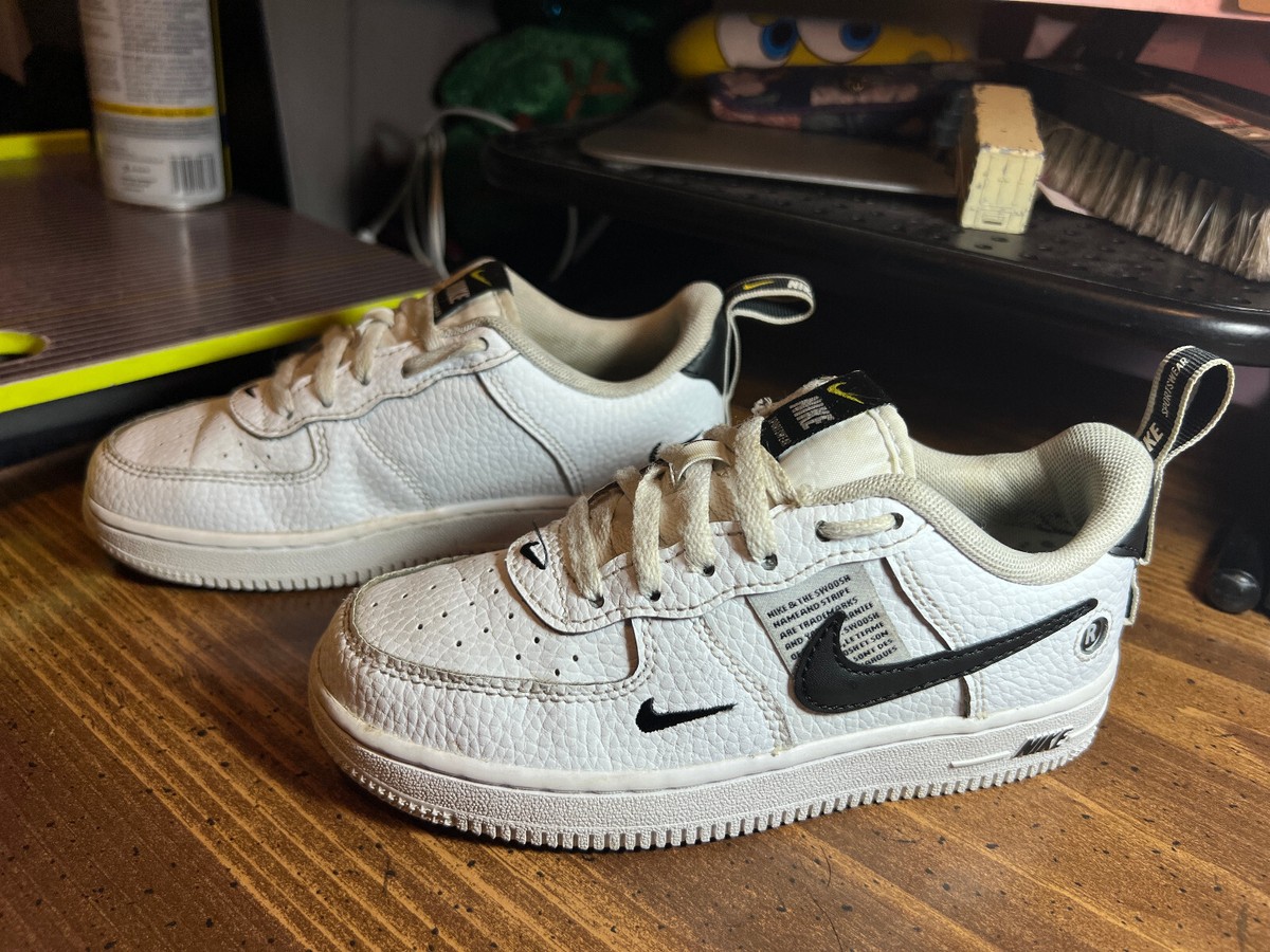 Nike™ Air Force 1 LV8 Utility GS White Black Shoes ~ AV4272-100