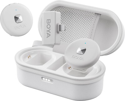 BOYA OMIC Wireless Lavalier Microphone for iPhone Lightning 15hr/50m - White