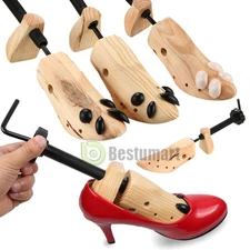 1-2Pcs Mens / Women Wooden Adjustable 2-Way Shoe Stretcher Shaper Tree US(5-12)