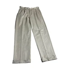 Pro Tour Men Brown Pleated Casual Chino Pant Size 36 x 32