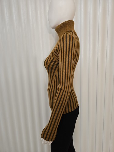 DKNY Women's Walnut Printed Turtleneck Ribbed Long-Sleeve Sweater Size S. - Picture 8 of 24