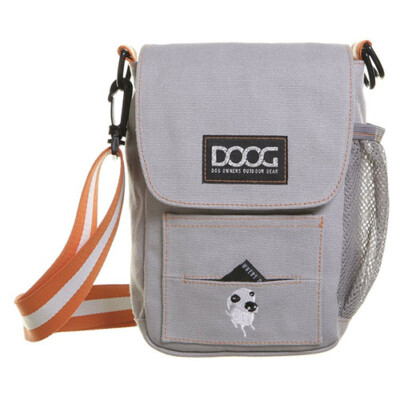 DOOG Shoulder Bag grau Schultertasche für Hunde, 17x21x7 cm, inkl. 20 Kotbeutel