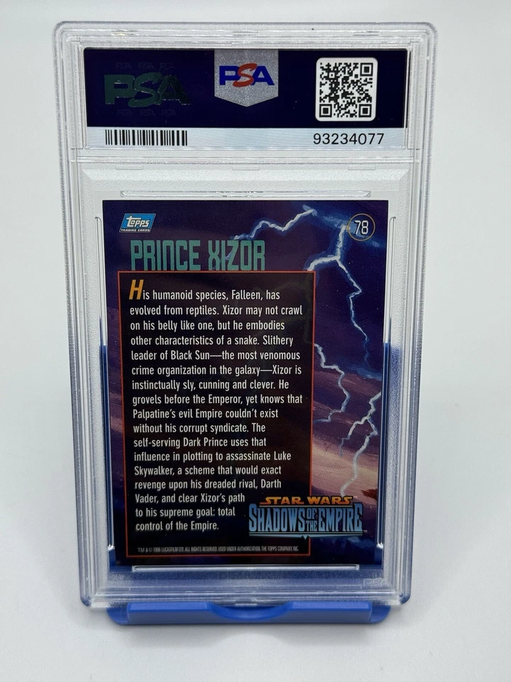 1996 TOPPS STAR WARS: SHADOWS OF THE EMPIRE PRINCE XIZOR #78 PSA 10 GEM MT - Image 2 of 2