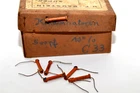 5x 1940 Hescho Gera Ceramic Tube Capacitor, 500 pF / 10%, 4DIN41346, NOS