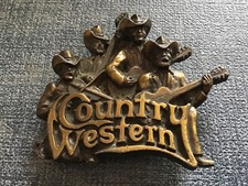 Country Western Brass Belt Buckle Bergamot Brass Works 1981