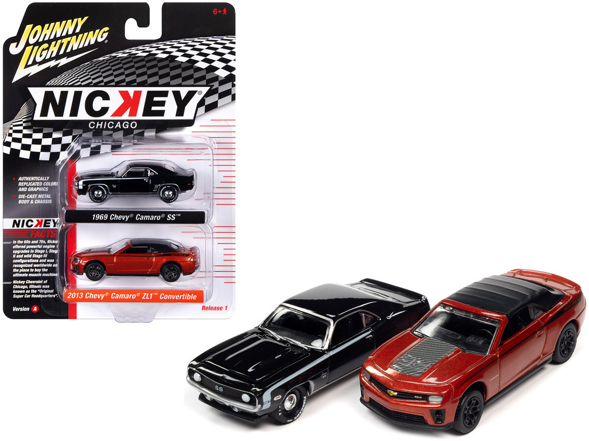 Johnny Lightning 1969 Chevy Camaro SS & 2013 ZL1 