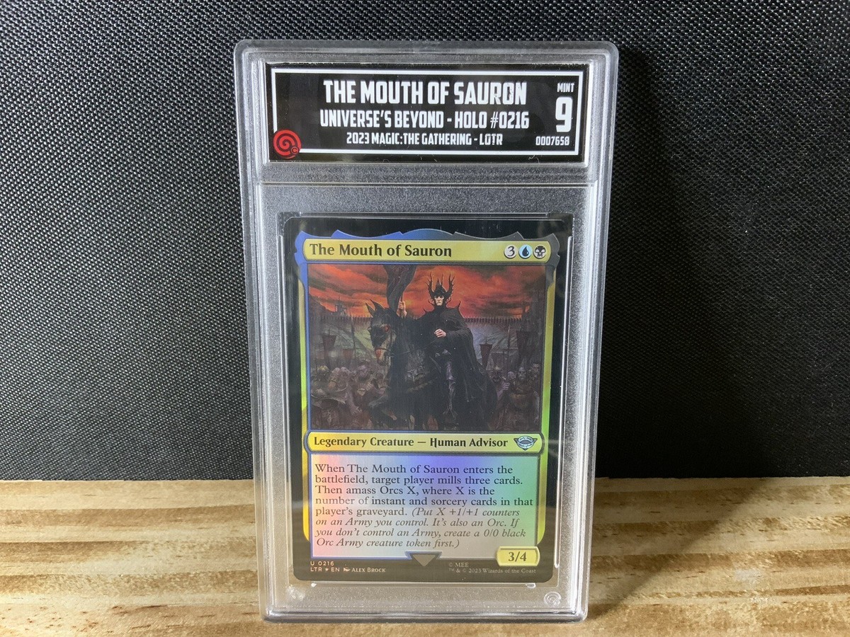 MTG THE MOUTH OF SAURON Foil TCCG 9 Mint - LOTR: Tales Graded