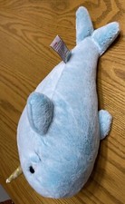 GUND Nori Narwhal Stuffed Soft Plush Whale Toy 12" Blue