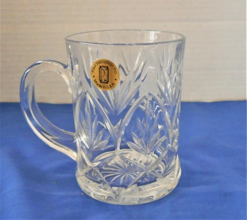 VINTAGE PAUL SEBASTIAN TEMPERED GLASS CRYSTAL MUGS (SET OF 6)