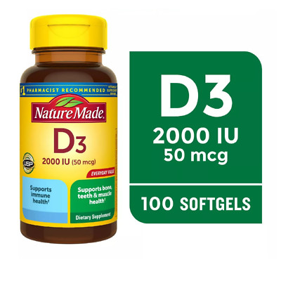 NATURE MADE VITAMIN D3 2000IU 50MCG 100-CT BONE HEALTH SAME-DAY FREE SHIP
