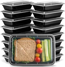 Ez Prepa 20 Pk 28oz Single Compartment Meal Prep Containers W/Lids Microwavable