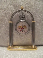 Sun Time Pittsburgh Pirates Executive Sports Pocket Watch Clock MLB Baseball