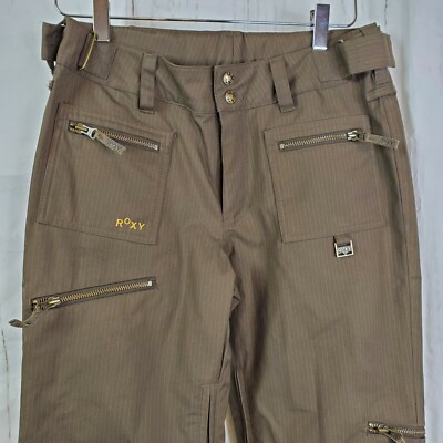 Roxy Womens Ski Pant Utility 5,000mm Waterproof XS Brown Pinstripe  Snowboard | eBay