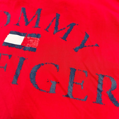 VTG Tommy Hilfiger Jacket Womens Small Red 1990s Big Logo Full Zip Nylon - Picture 9 of 17