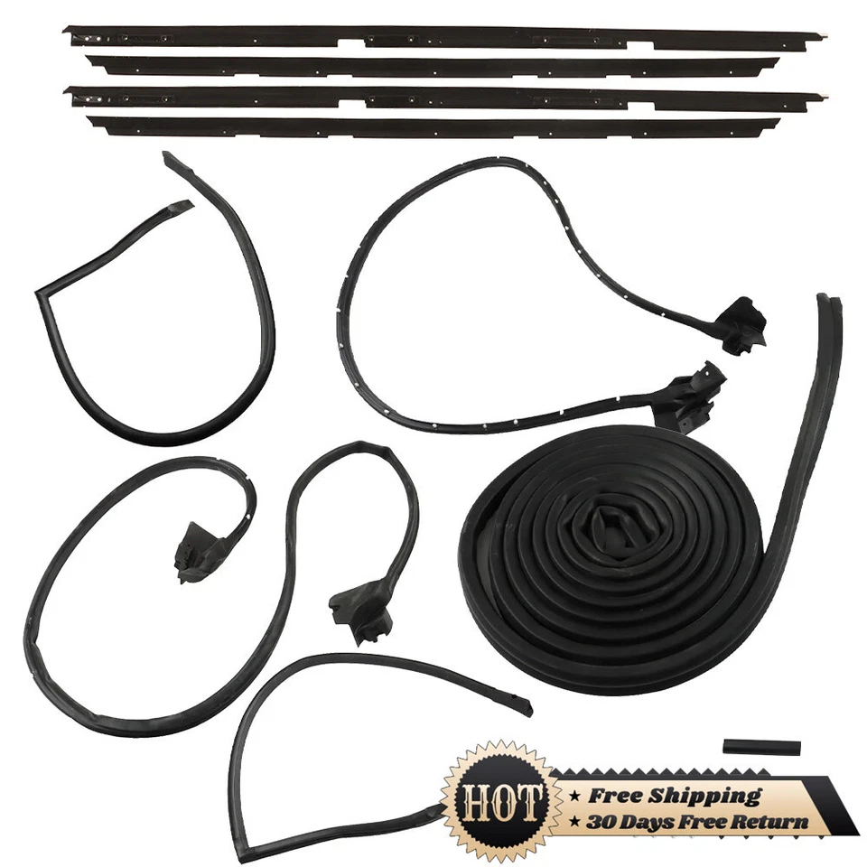 For 78-81 Chevrolet Malibu LeMans 2 Door Complete Weatherstripping Seals Kit 9PC Foto 2 de 4
