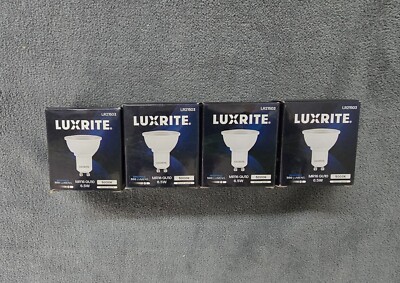 (4) LUXRITE MR16 GU10 6.5W 50W Replacement Bulbs Dimmable, 4000K Cool ...