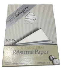 Southworth 100% Cotton Fiber 24lb White Resume Paper Open Box 77 Sheets