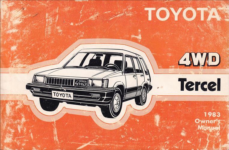 1983 Toyota 4WD Tercel Owners Manual Four Wheel Drive Wagon Owner Guide ...