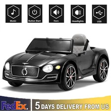 LICENSED Bentley Style Kids Electric Ride On Car Toys LED Remote Control Black