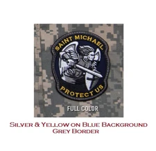 Milspec Monkey MSM Nylon Patch Saint St. Michael Protect Us Modern LE Blue Color