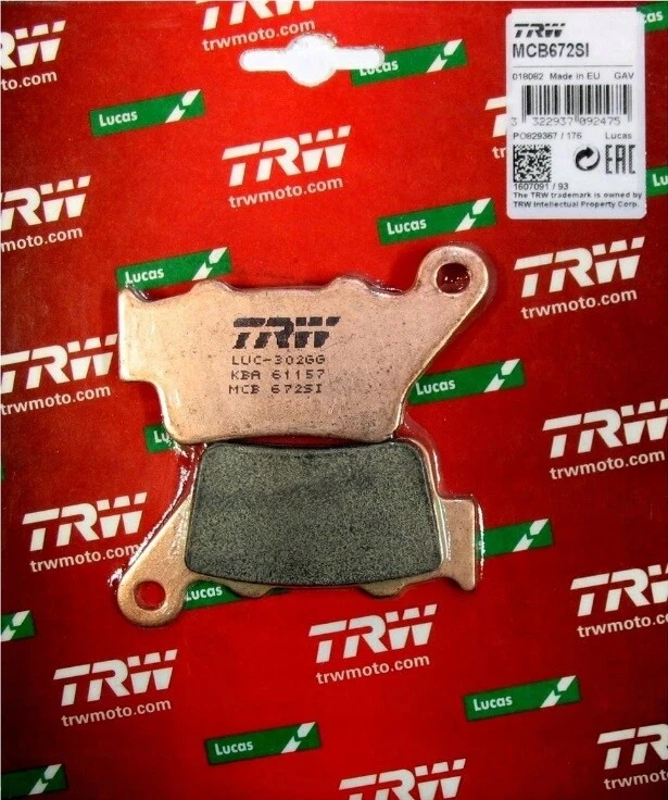 Plaquettes de frein arrière MCB672SI TRW Aprilia Dorsoduro 750 900 1200 Capon... - Photo 1/3