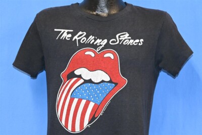 vintage 80s ROLLING STONES NORTH AMERICAN TOUR 1981 USA FLAG LIPS 