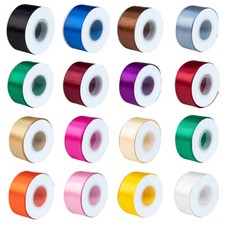 Craft County Double Faced Satin Ribbon 25 Yards / Roll 1   1  " 100 Polyester