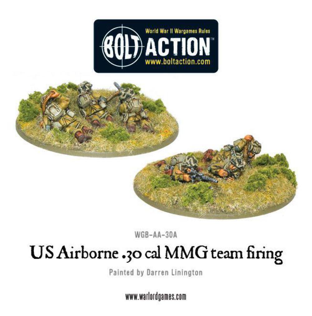 Bolt Action - US Airborne 30 Cal MMG team firing - Warlord Games