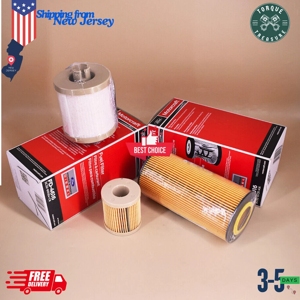 OEM 6.0L Diesel Oil Fuel Filter Kit for 2003-07 D F250 F-250 SUPER DUTY Foto 3 de 4