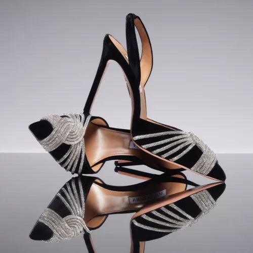 Aquazzura High heel satin pointy sandal lady - Picture 17 of 27