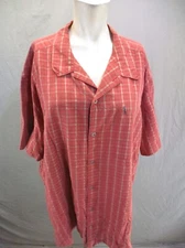 Columbia Size: XXL Mens Red Striped V-Neck Button Up Short Sleeve Shirt 610