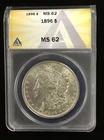 1896 Morgan Silver Dollar ANACS MS 62