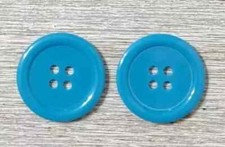 blue large plastic sewing buttons  4 holes 1 inch 25mm