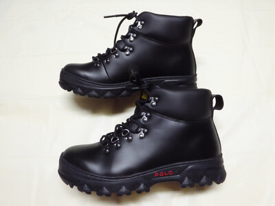 POLO Ralph Lauren Hainsworth 0862 Men s Leather BOOTS _ sz: 9 ~Black