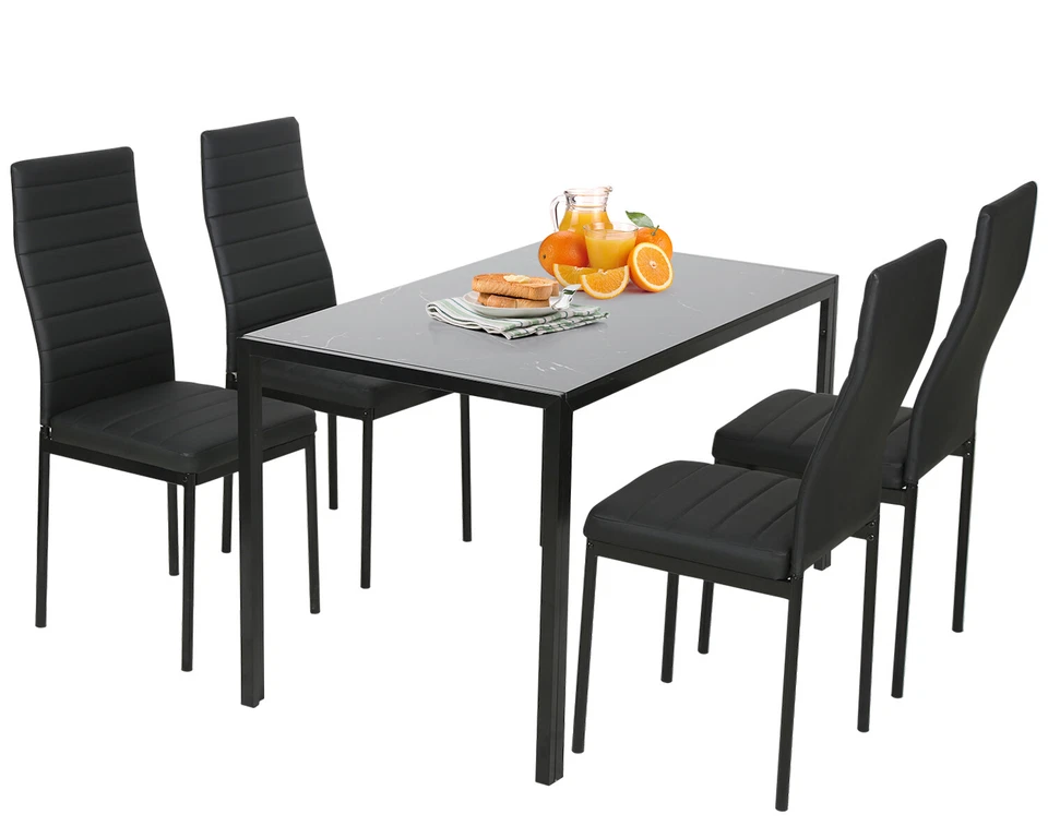 5 Piece Table and Chairs Dining Table Set Kitchen Table for Small Spaces Dinning - Image 2 of 4