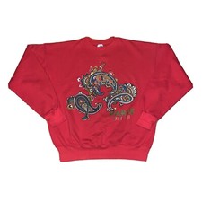 Vintage 90s Paris Sport Club Graphic Crewneck Sweatshirt Rare Size Large