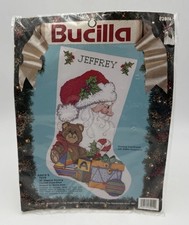 Bucilla 19" Diagonal Stocking Counted Cross Stitch Kit "Santa's Toys" 82914