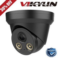 Vikylin 5MP Full-color IP POE Camera Mic Motion detection Outdoor IP67 Black US