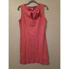 New York & Company Coral Cotton Sleeveless Shift Dress Small