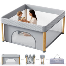 Foldable Baby Playpen, 59X59 Foldable Play Pen for Babies and Toddlers, Portable