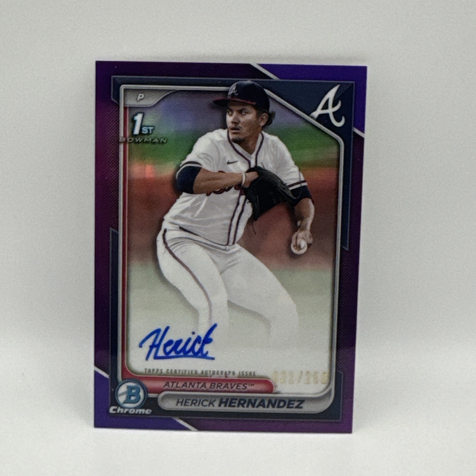 2024 Bowman Chrome Prospect Herick Hernandez Purple 1st Auto #CPA-HH /250