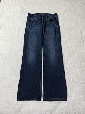 American Eagle Jeans Womens 4 Short Blue Dark Wash Slim Boot Low Rise 28x29