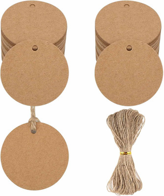 Runde Kraftpapier Geschenkanhänger Set 200 Stück für Dekoration und Beschriftung
