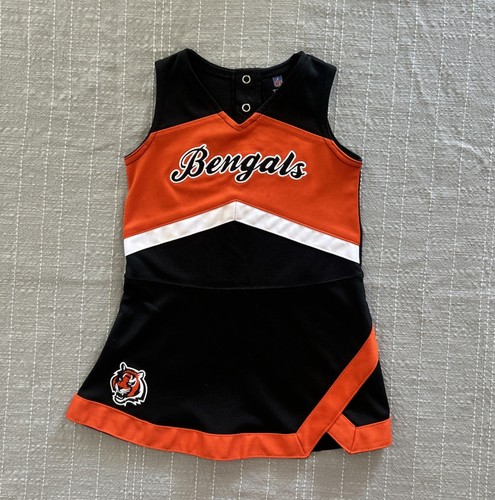 NFL Cincinnati Bengals Toddler Girls' Spirit Cheer Dress Team Apparel USED
