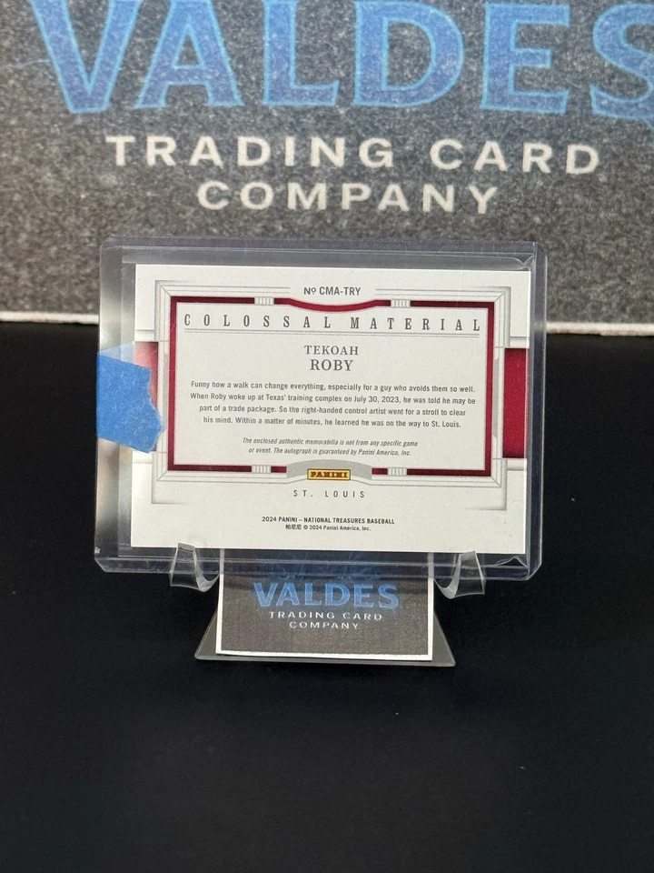 Tekoah Roby Rookie 2024 #/5 On-Card Auto Patch /5 Colossal National Treasures - Image 2 of 2